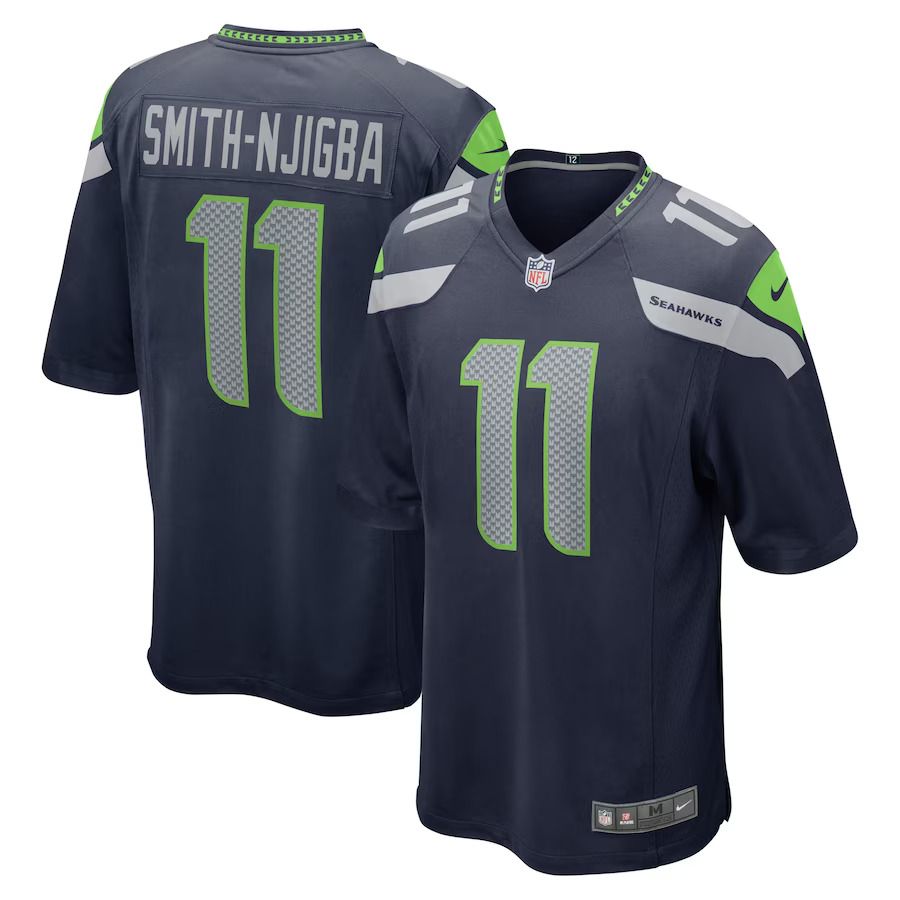 Men Seattle Seahawks #11 Jaxon Smith-Njigba Nike College Navy 2023 NFL Draft First Round Pick Game Jersey